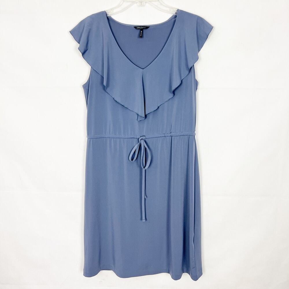 Daisy Fuentes Ruffle Blue Dress